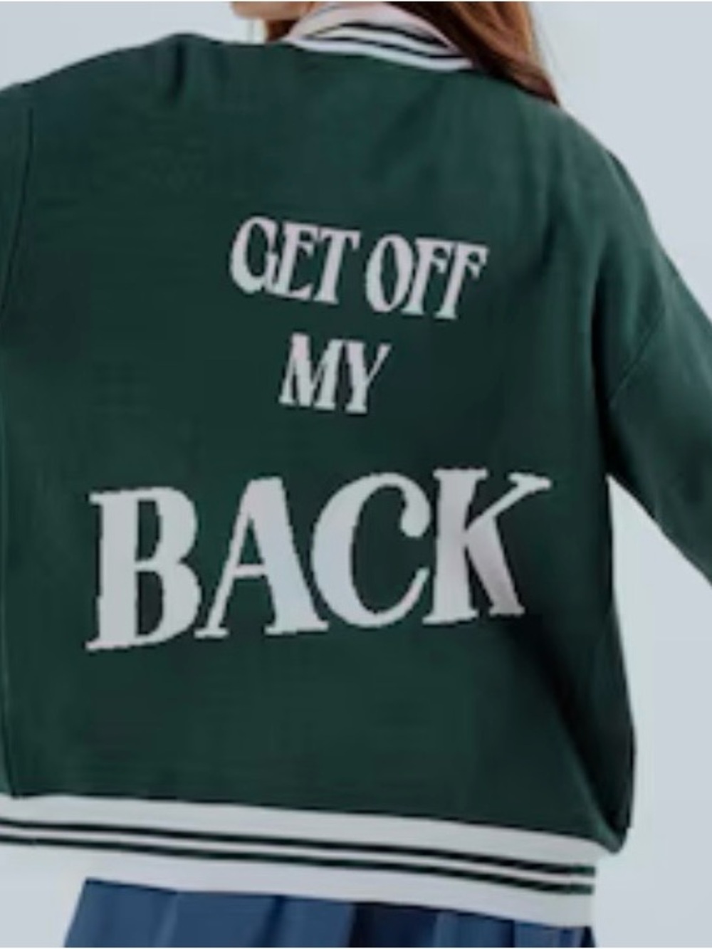Green fore all Sweater with Back Slogan - Picture 8 of 8